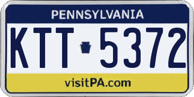 PA license plate KTT5372