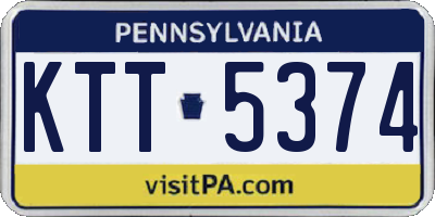 PA license plate KTT5374