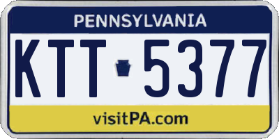 PA license plate KTT5377