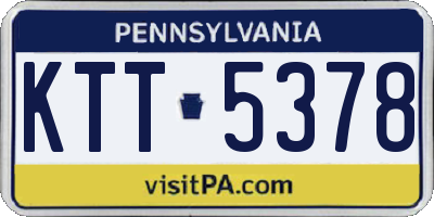 PA license plate KTT5378