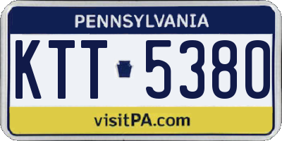 PA license plate KTT5380