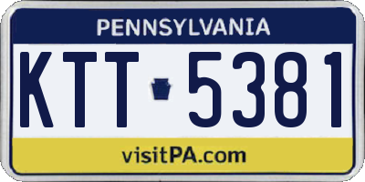 PA license plate KTT5381