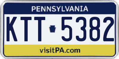 PA license plate KTT5382