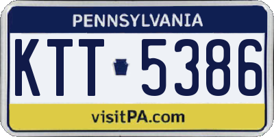 PA license plate KTT5386