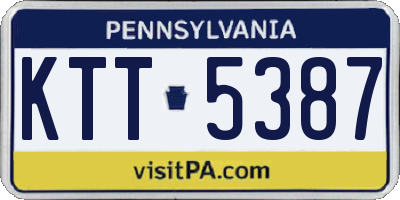 PA license plate KTT5387