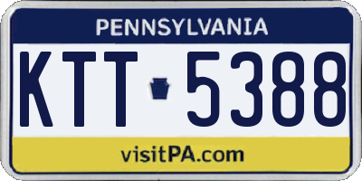 PA license plate KTT5388