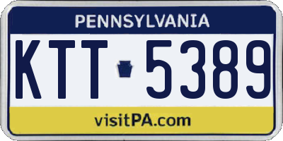 PA license plate KTT5389