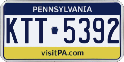 PA license plate KTT5392