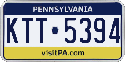 PA license plate KTT5394
