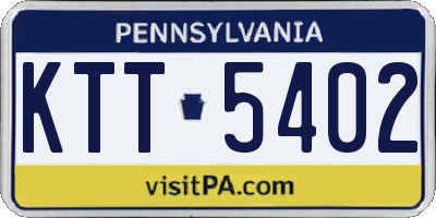PA license plate KTT5402
