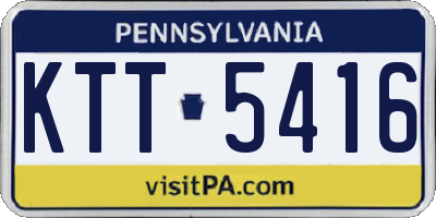 PA license plate KTT5416
