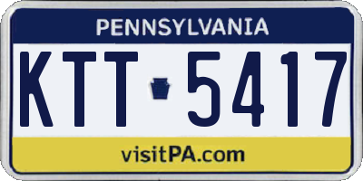 PA license plate KTT5417