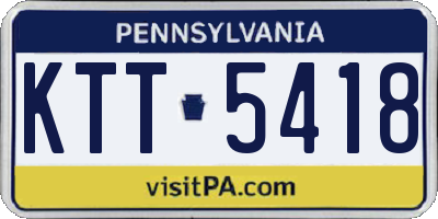 PA license plate KTT5418