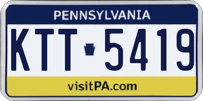 PA license plate KTT5419