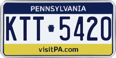 PA license plate KTT5420