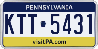 PA license plate KTT5431