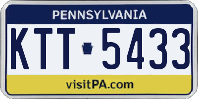 PA license plate KTT5433