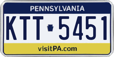 PA license plate KTT5451