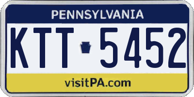 PA license plate KTT5452