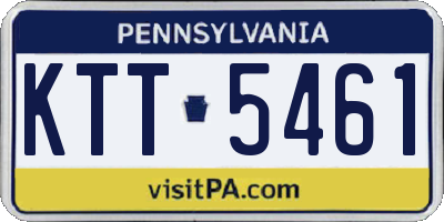 PA license plate KTT5461