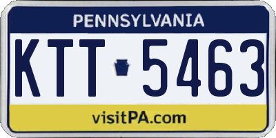 PA license plate KTT5463
