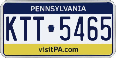 PA license plate KTT5465