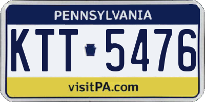 PA license plate KTT5476