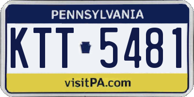PA license plate KTT5481