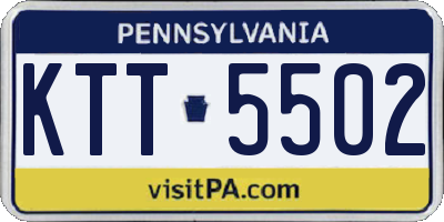 PA license plate KTT5502