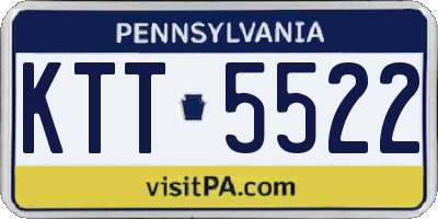 PA license plate KTT5522