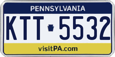PA license plate KTT5532