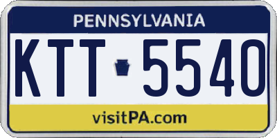 PA license plate KTT5540