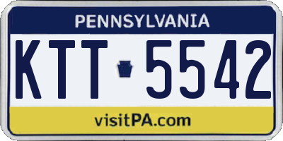 PA license plate KTT5542