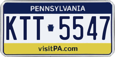 PA license plate KTT5547