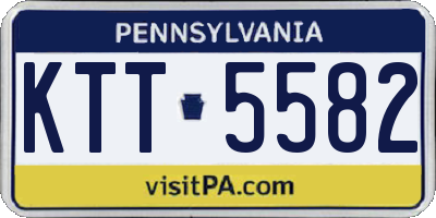 PA license plate KTT5582