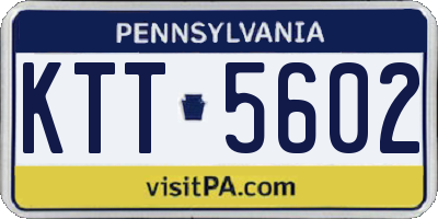 PA license plate KTT5602