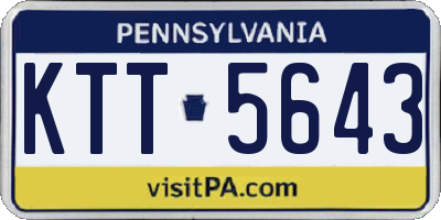 PA license plate KTT5643