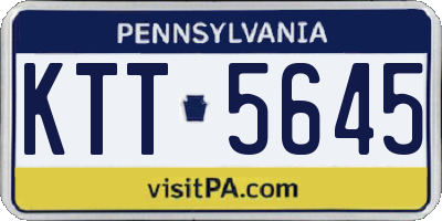 PA license plate KTT5645