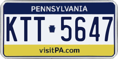 PA license plate KTT5647