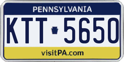 PA license plate KTT5650