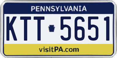 PA license plate KTT5651