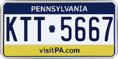 PA license plate KTT5667