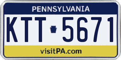PA license plate KTT5671