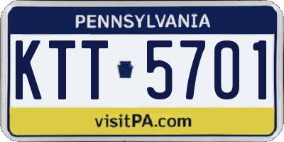 PA license plate KTT5701