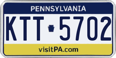 PA license plate KTT5702