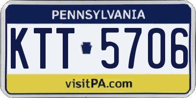 PA license plate KTT5706