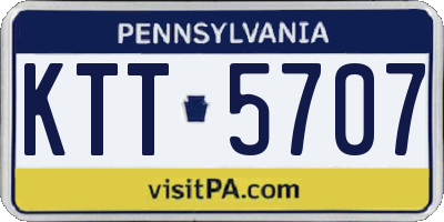PA license plate KTT5707