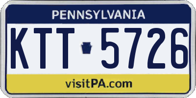 PA license plate KTT5726