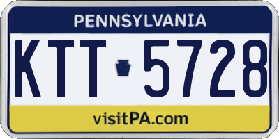 PA license plate KTT5728