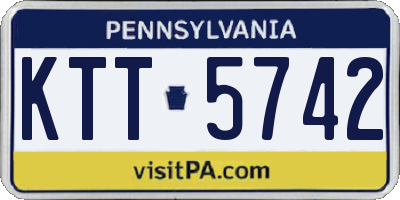 PA license plate KTT5742